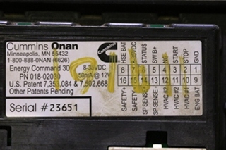 USED 018-02030 CUMMINS ONAN ENERGY COMMAND 30 PANEL MOTORHOME PARTS FOR SALE