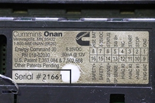 USED ONAN ENERGY COMMAND 30 018-02030 PANEL RV/MOTORHOME PARTS FOR SALE