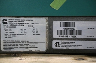 USED RV/MOTORHOME CUMMINS ONAN 5500 GASOLINE GENERATOR FOR SALE